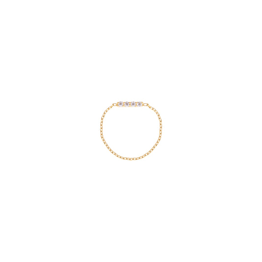 Bar Chain Ring in 18k Yellow Gold