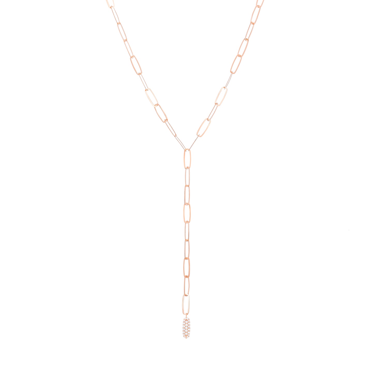 Boyfriend Necklace in 18k Pink Gold With Diamonds 