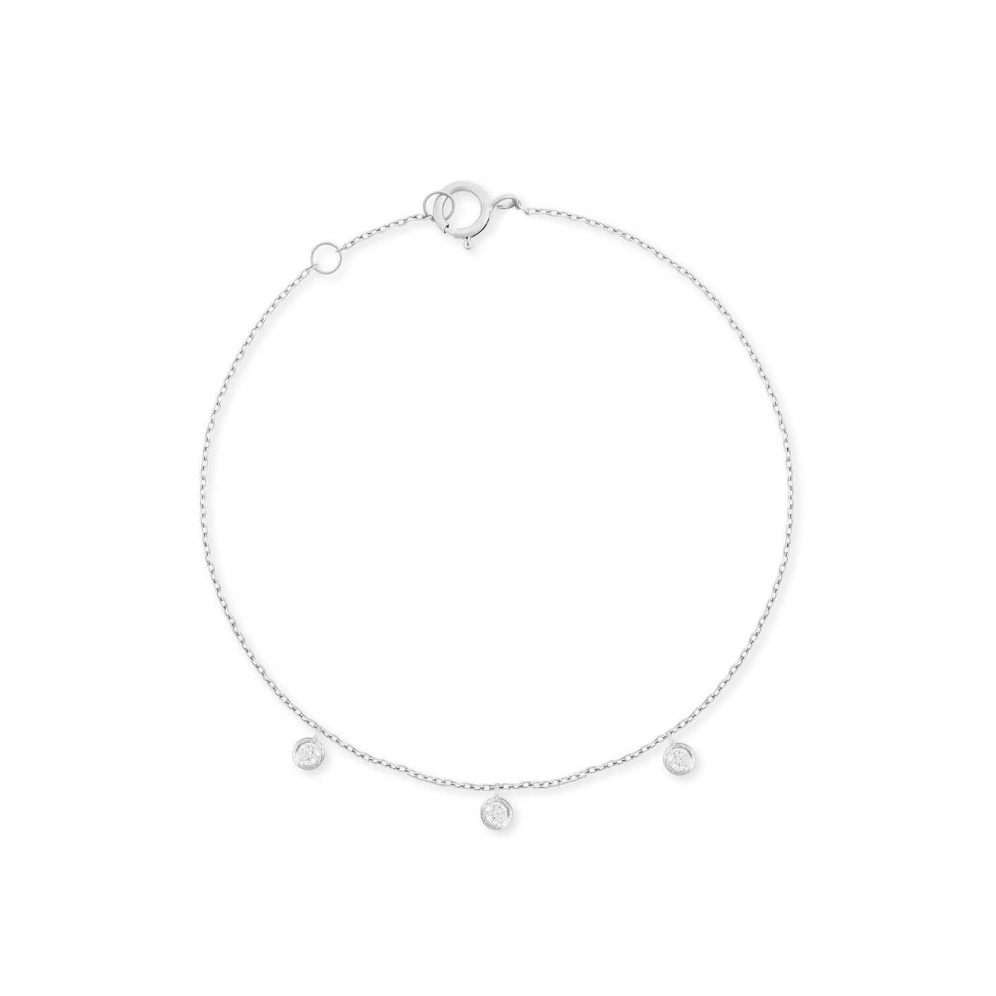 Dangling Diamond Dot in 18K White Gold Fine Jewelry