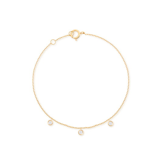 Dangling Diamond Dot in 18K Yellow Gold Fine Jewelry