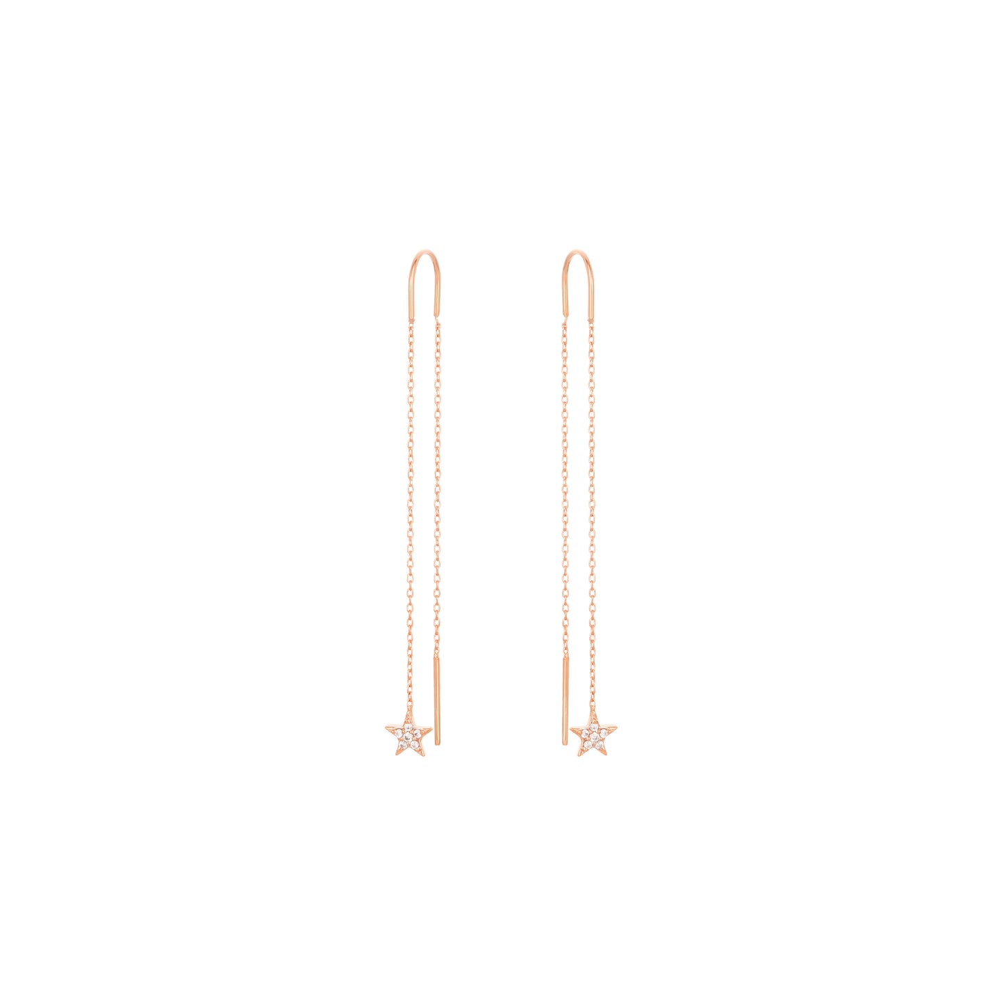 Dangling Star Earrings 18k Rose Gold