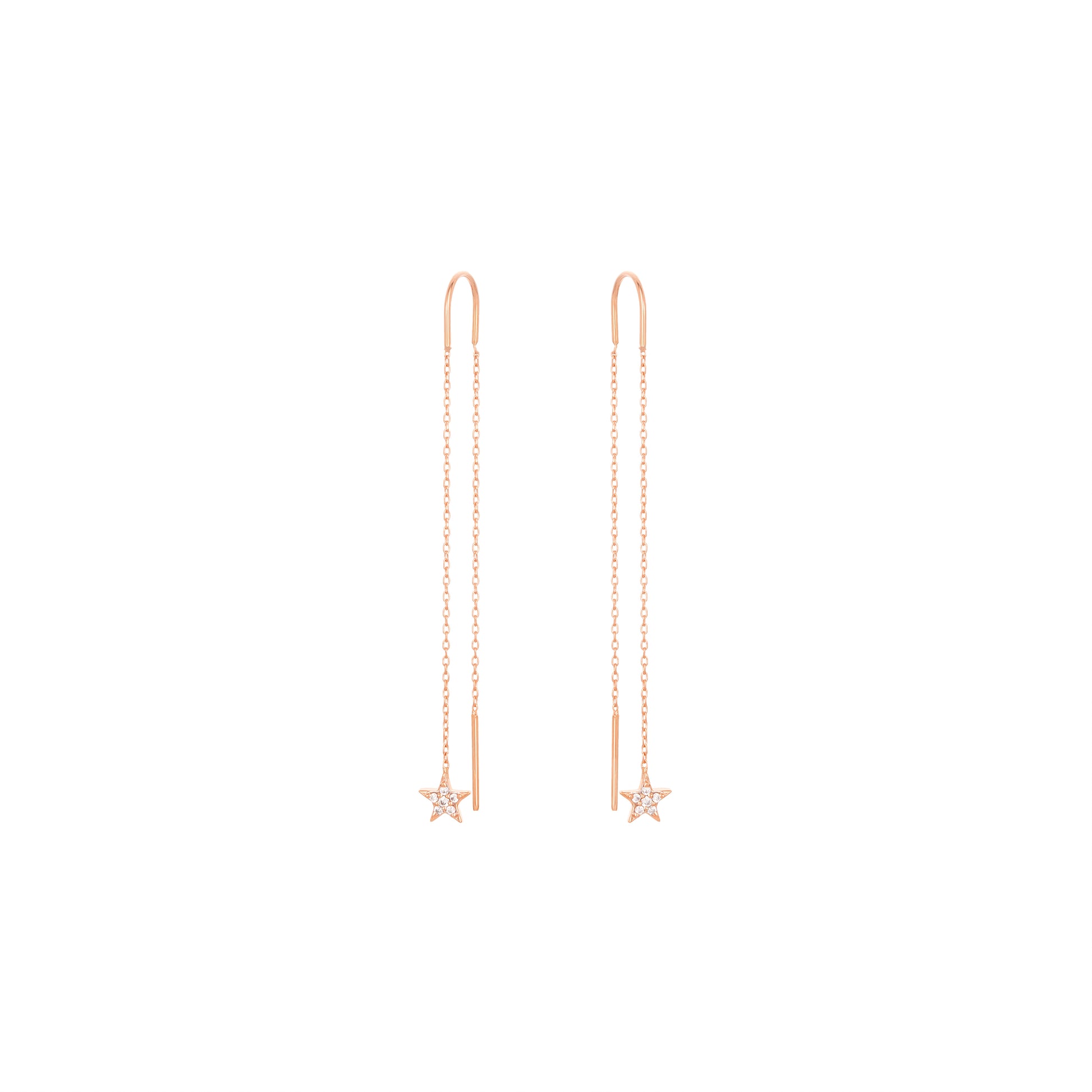 Dangling Star Earrings 18k Rose Gold