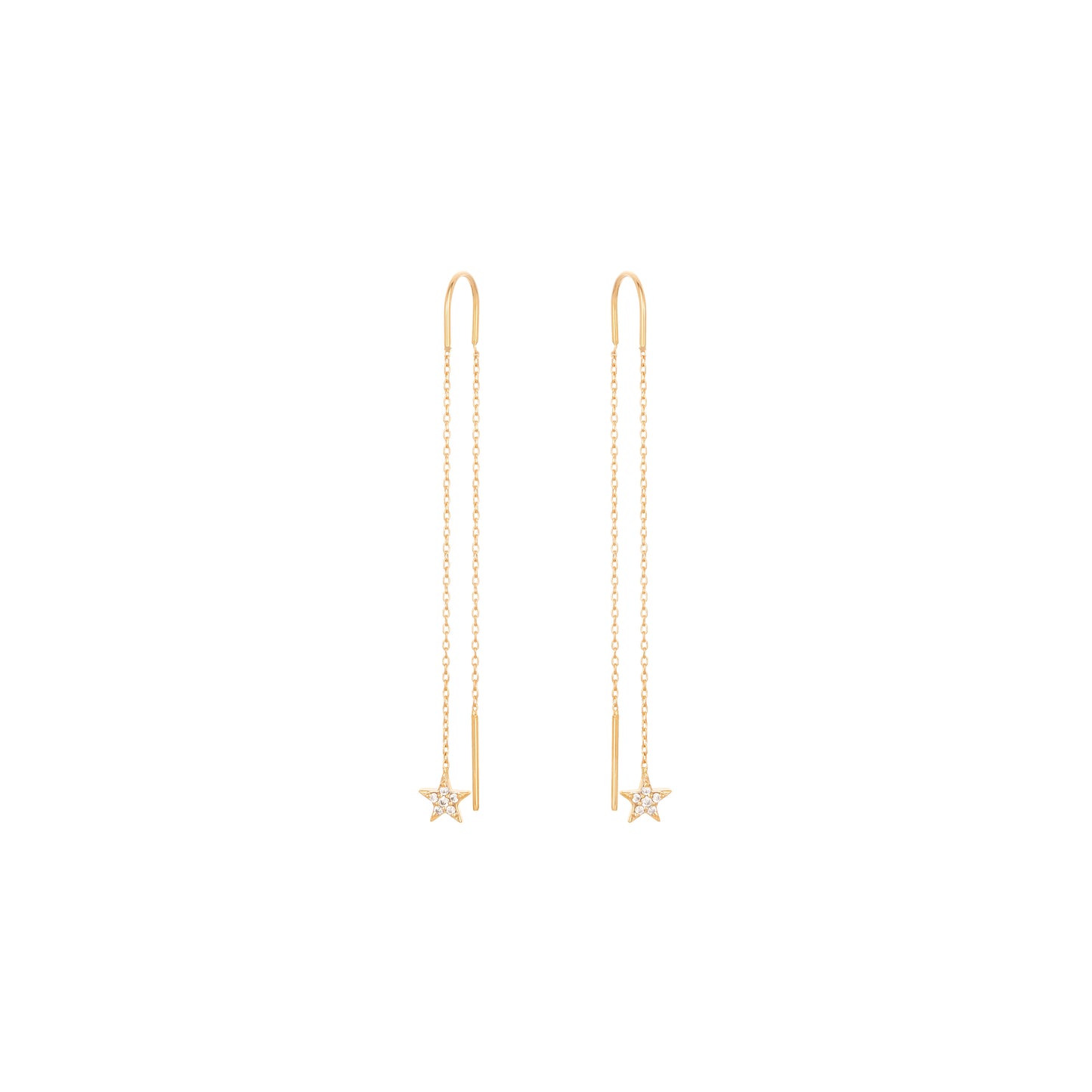 Dangling Star Earrings 18k Yellow Gold