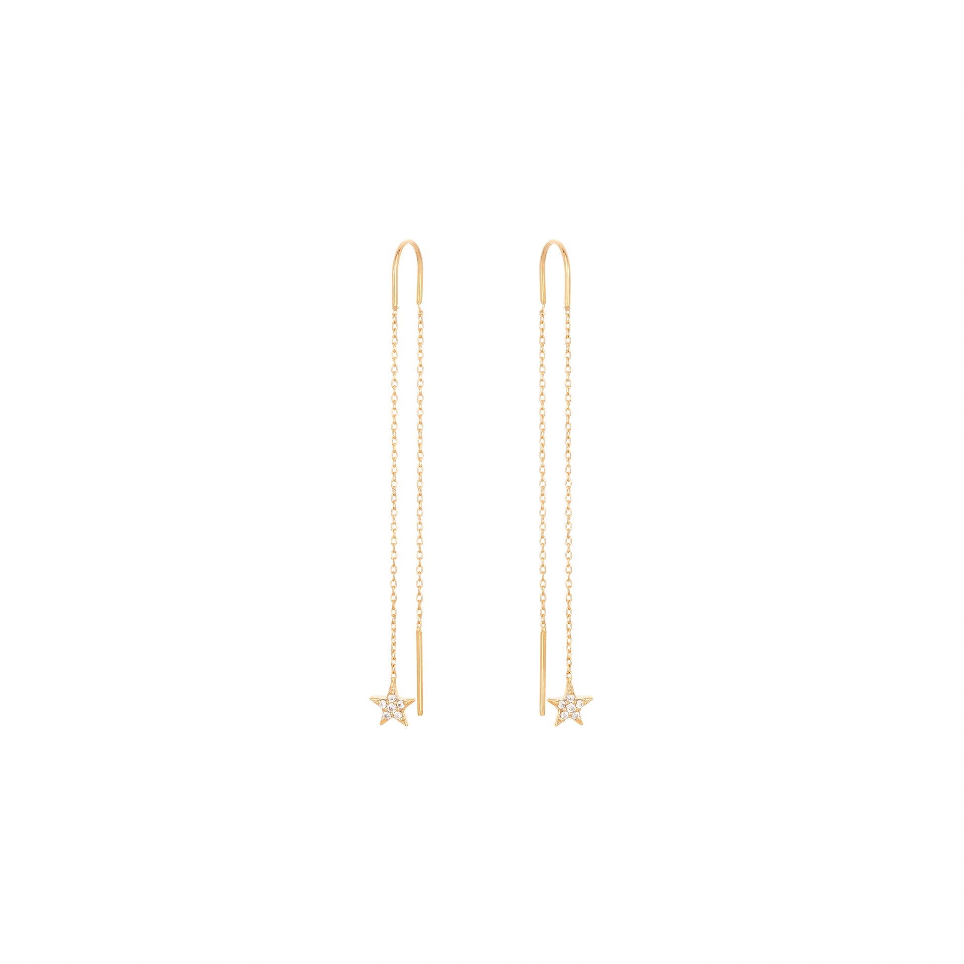 Dangling Star Earrings 18k Yellow Gold