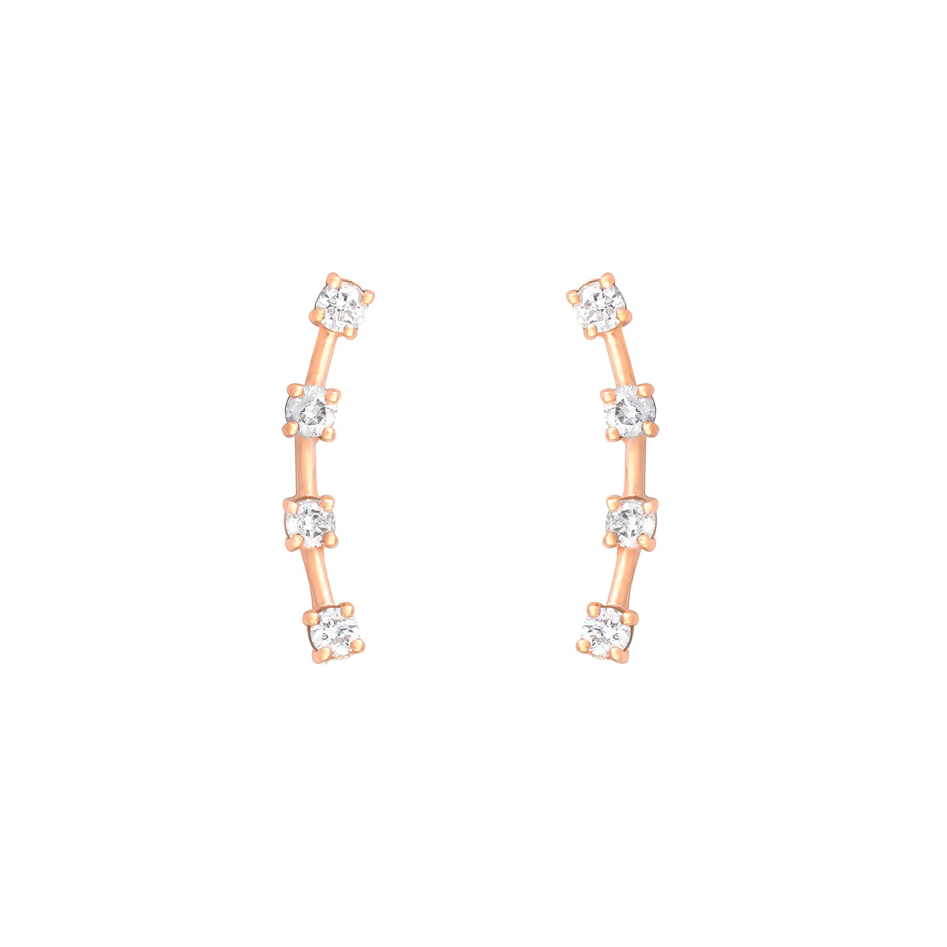 Diamond 4 Stone Climbers in 18K Rose Gold with Diamonds