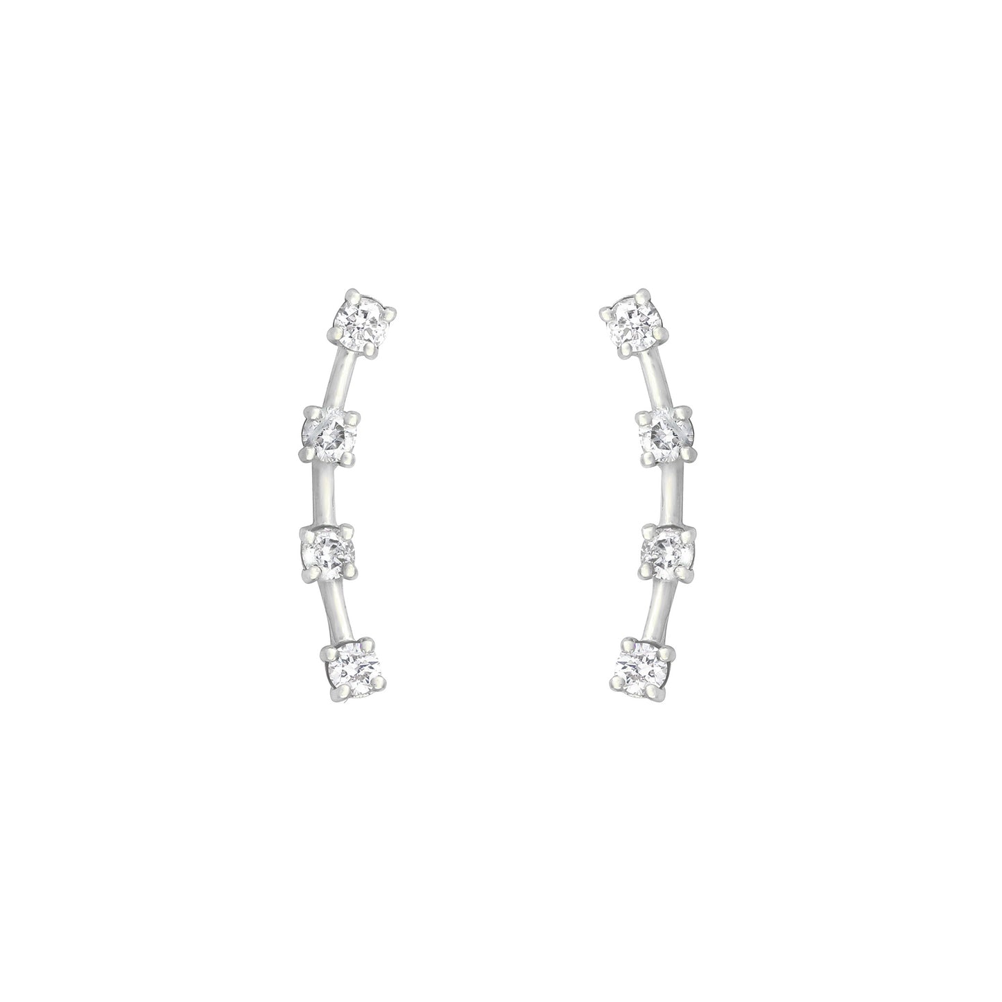 Diamond 4 Stone Climbers in 18K White Gold with Diamonds