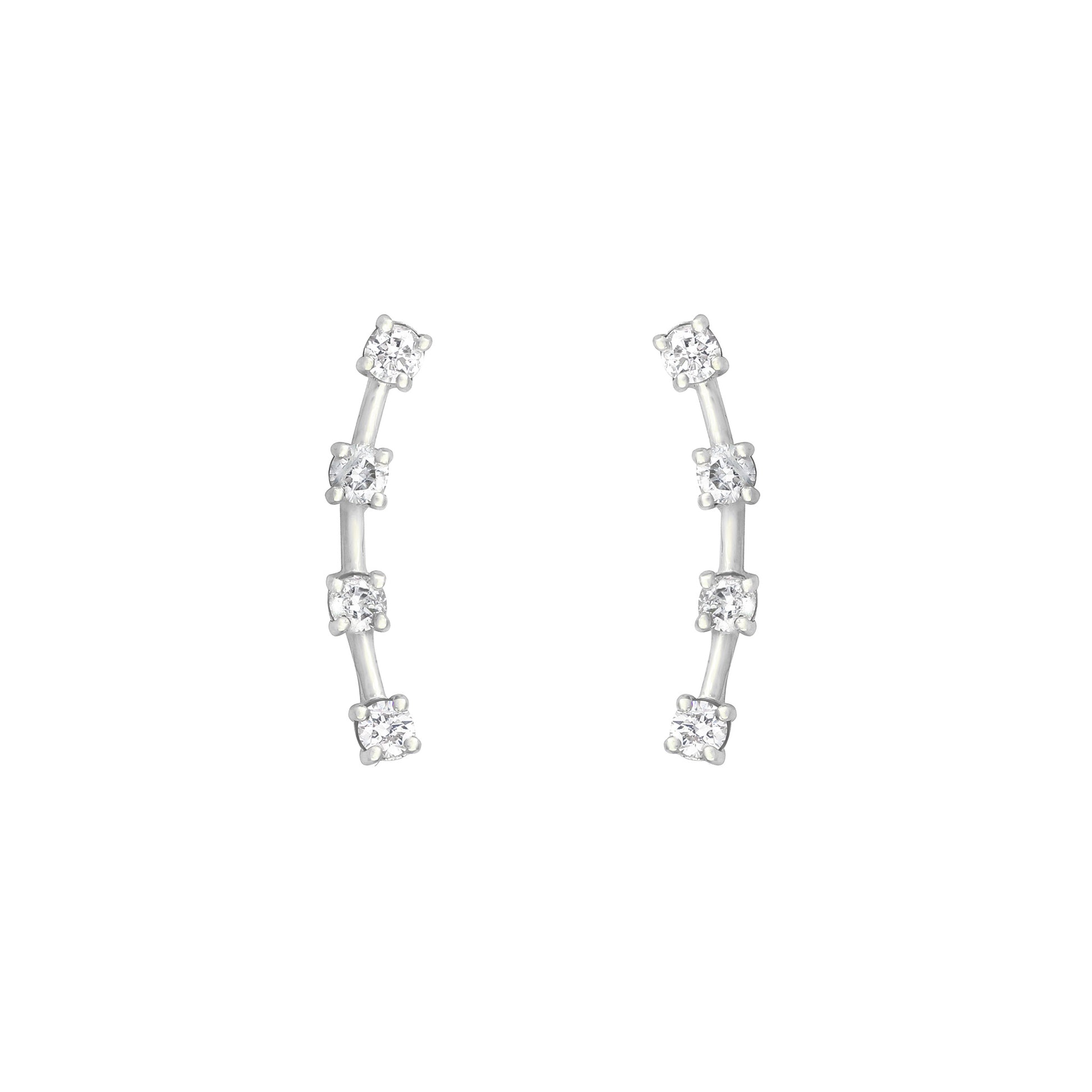 Diamond 4 Stone Climbers in 18K White Gold with Diamonds