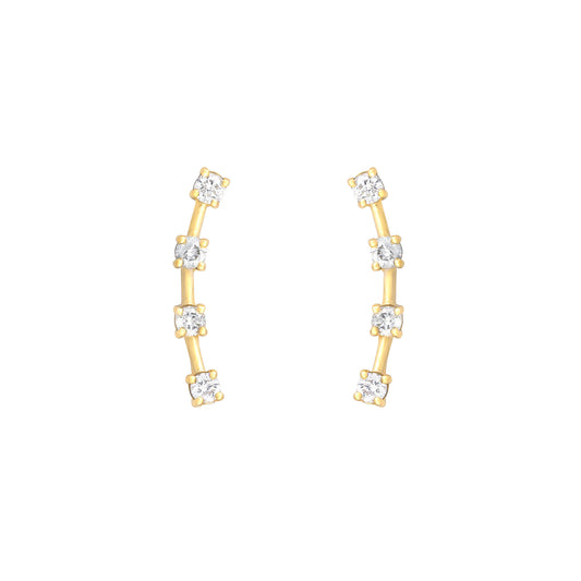 Diamond 4 Stone Climbers in 18K Yellow Gold with Diamonds