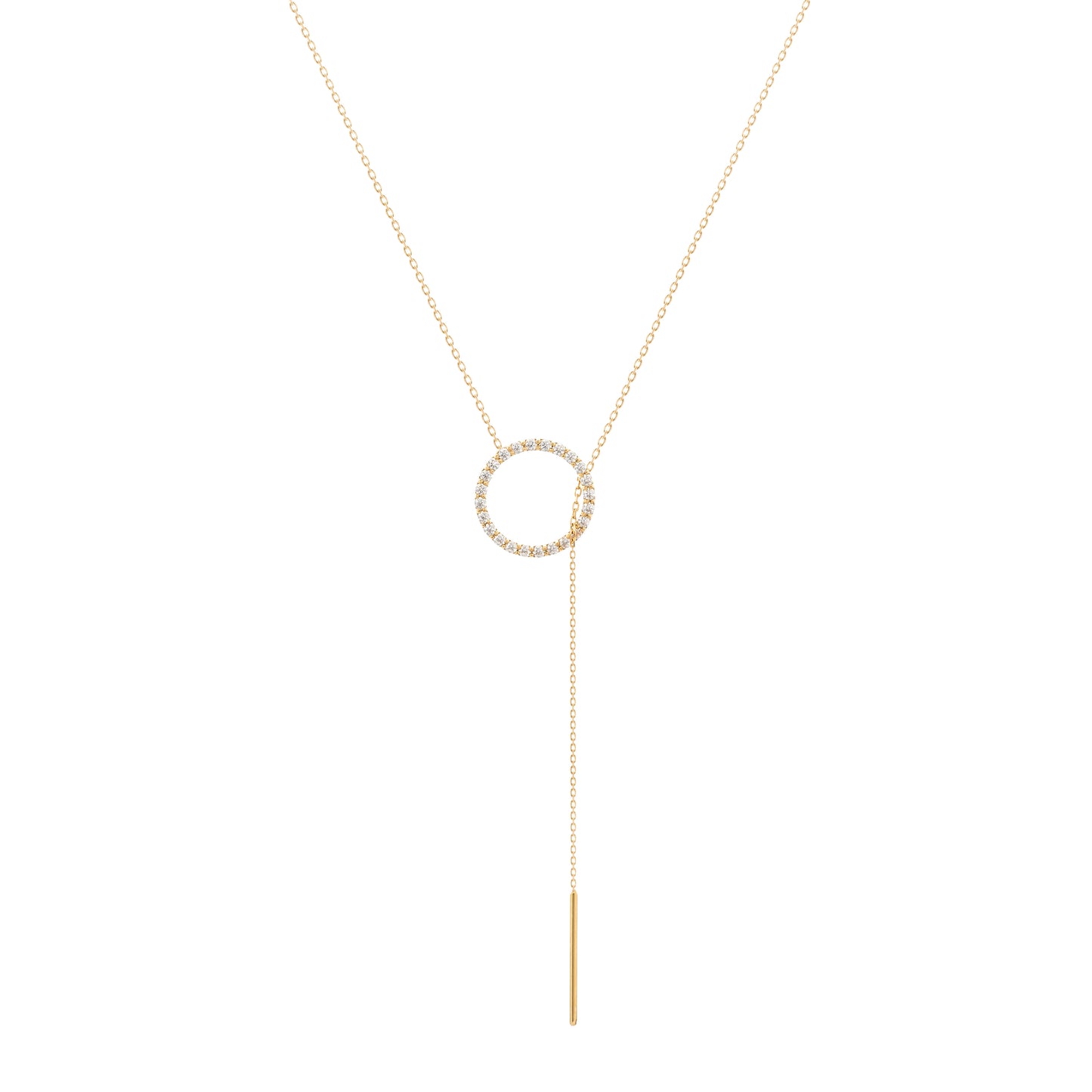 Diamond Lariat Necklace 18k Yellow Gold