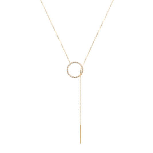 Diamond Lariat Necklace 18k Yellow Gold