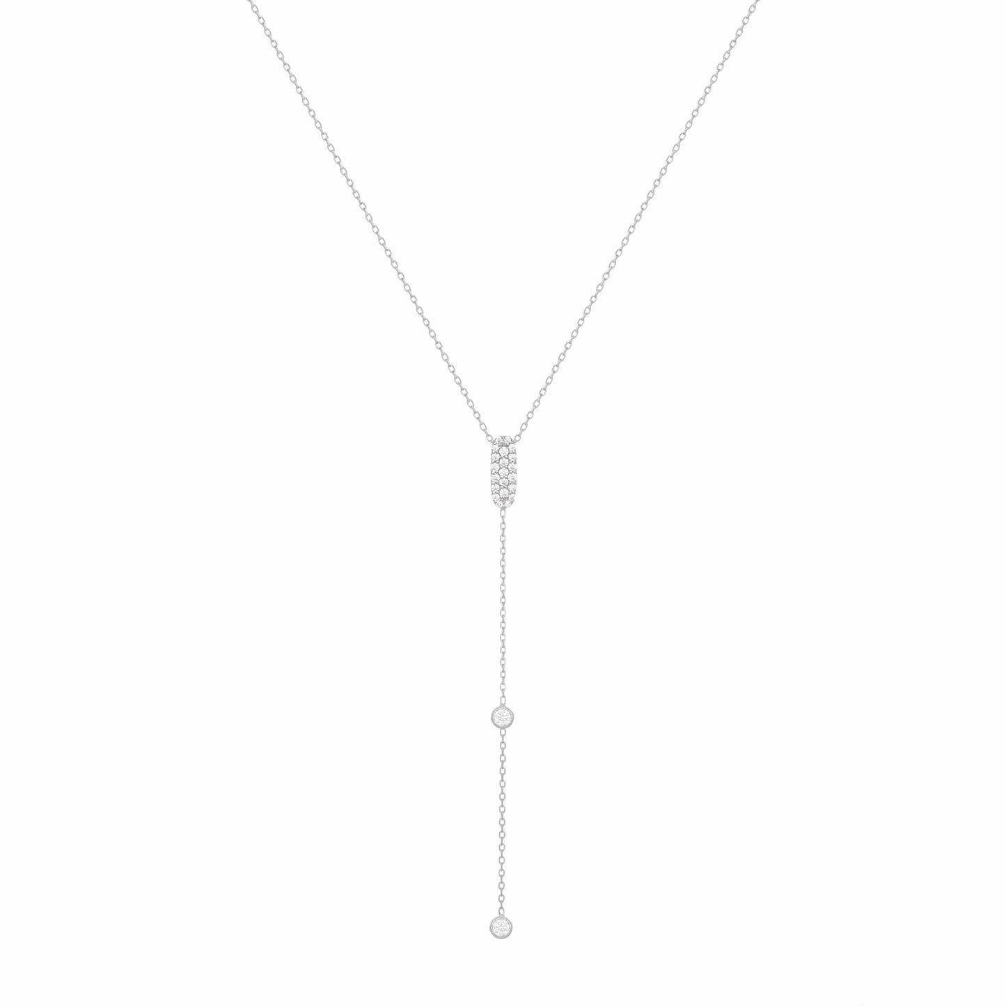 Diamond Necklace with Diamonds White Gold Long Necklace