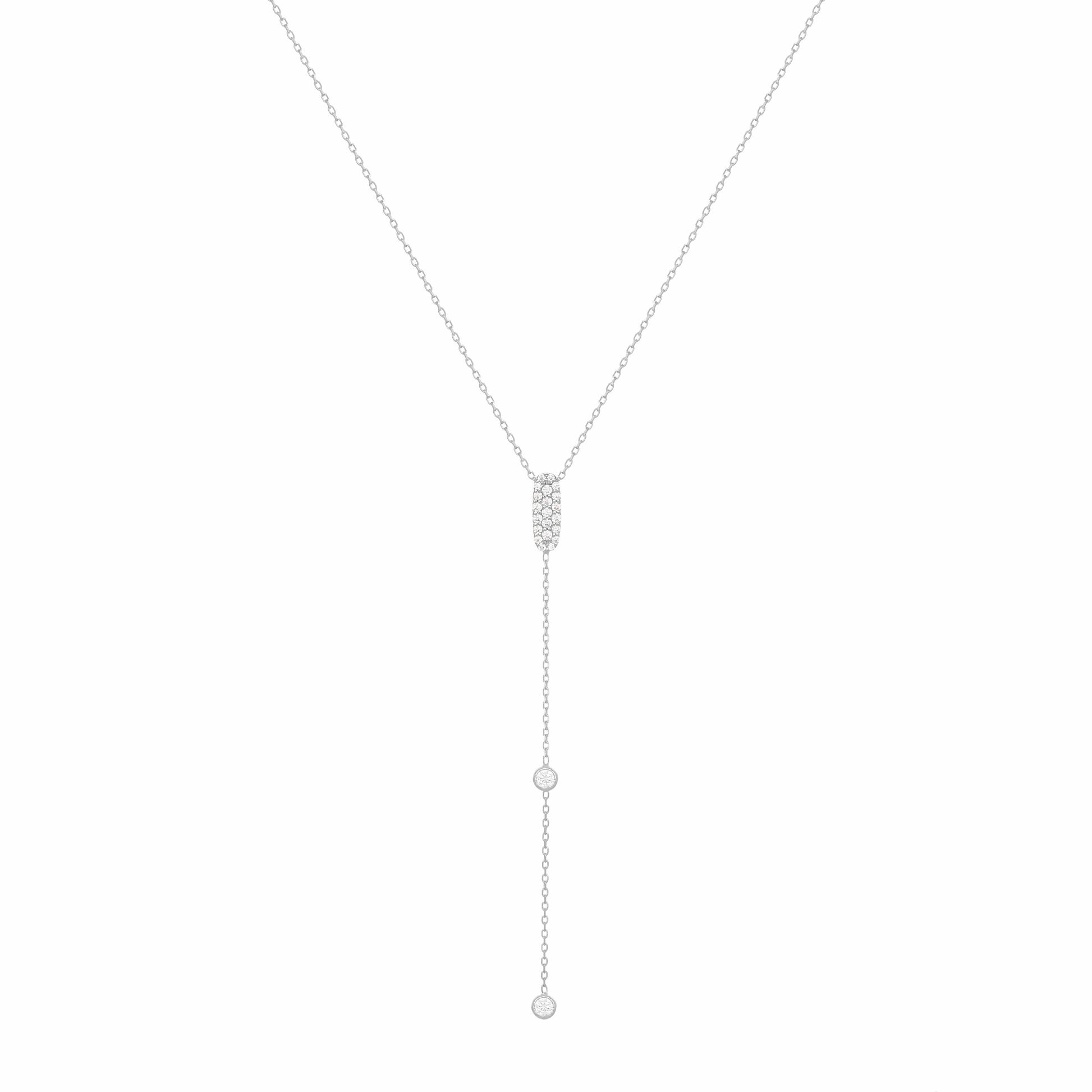 Diamond Necklace with Diamonds White Gold Long Necklace