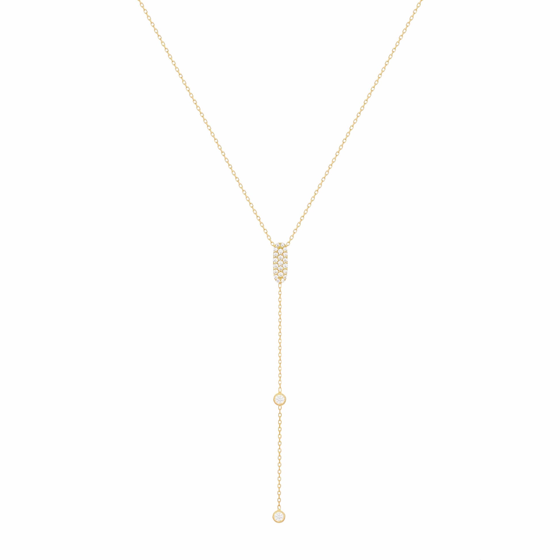 Diamond Necklace with Diamonds Yellow Gold Long Necklace 