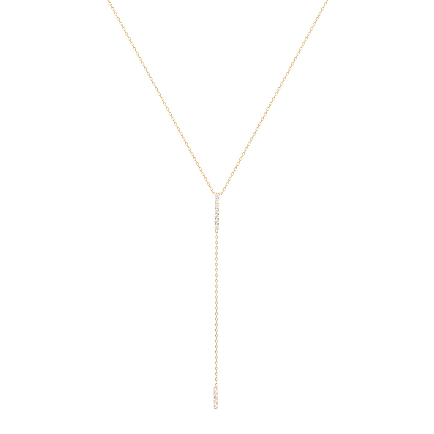 Double Bar Diamond Necklace in 18K Yellow Gold with Diamonds