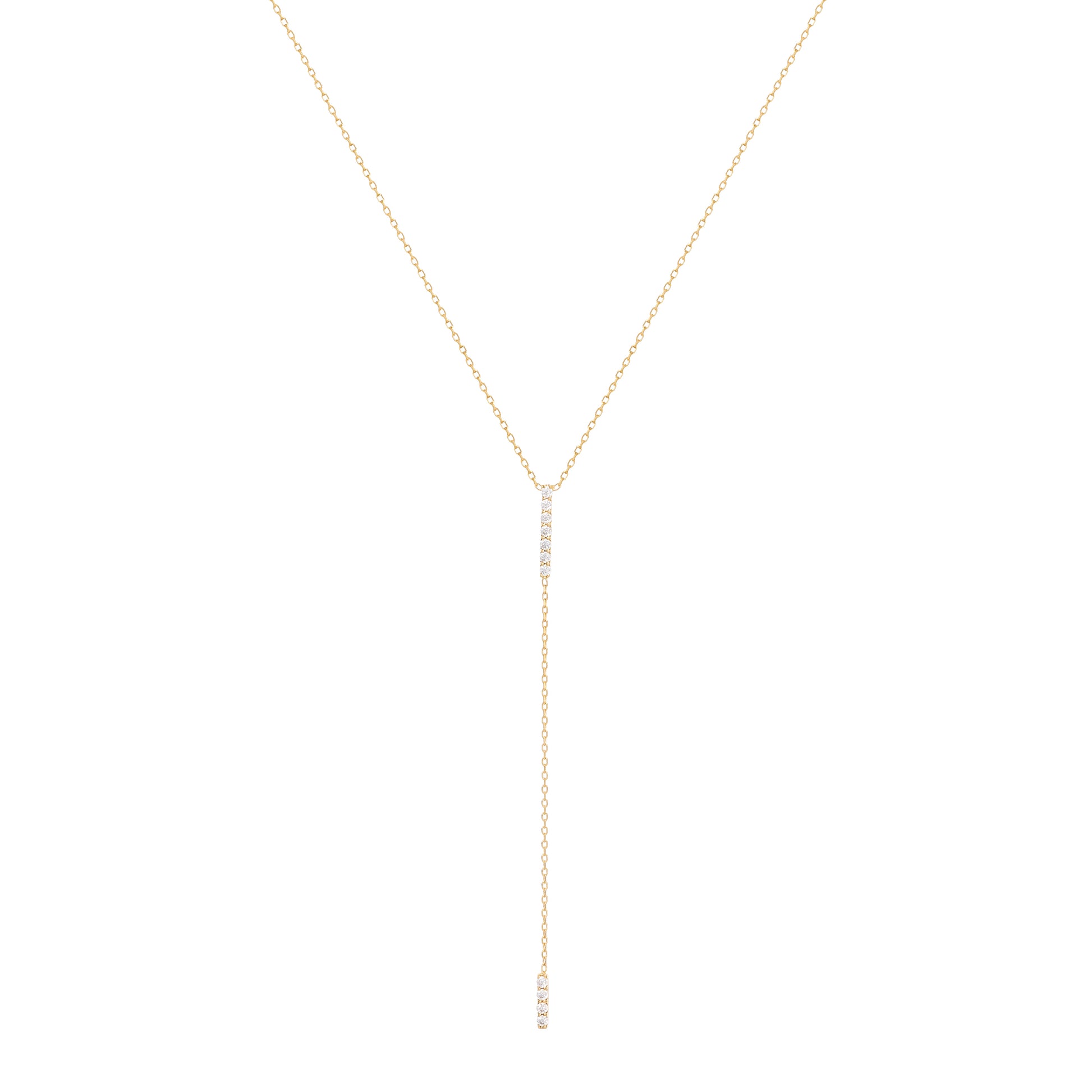 Double Bar Diamond Necklace in 18K Yellow Gold with Diamonds