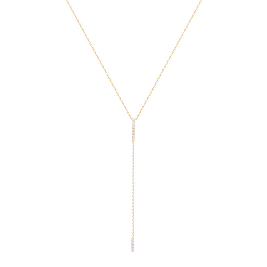 Double Bar Diamond Necklace in 18K Yellow Gold with Diamonds