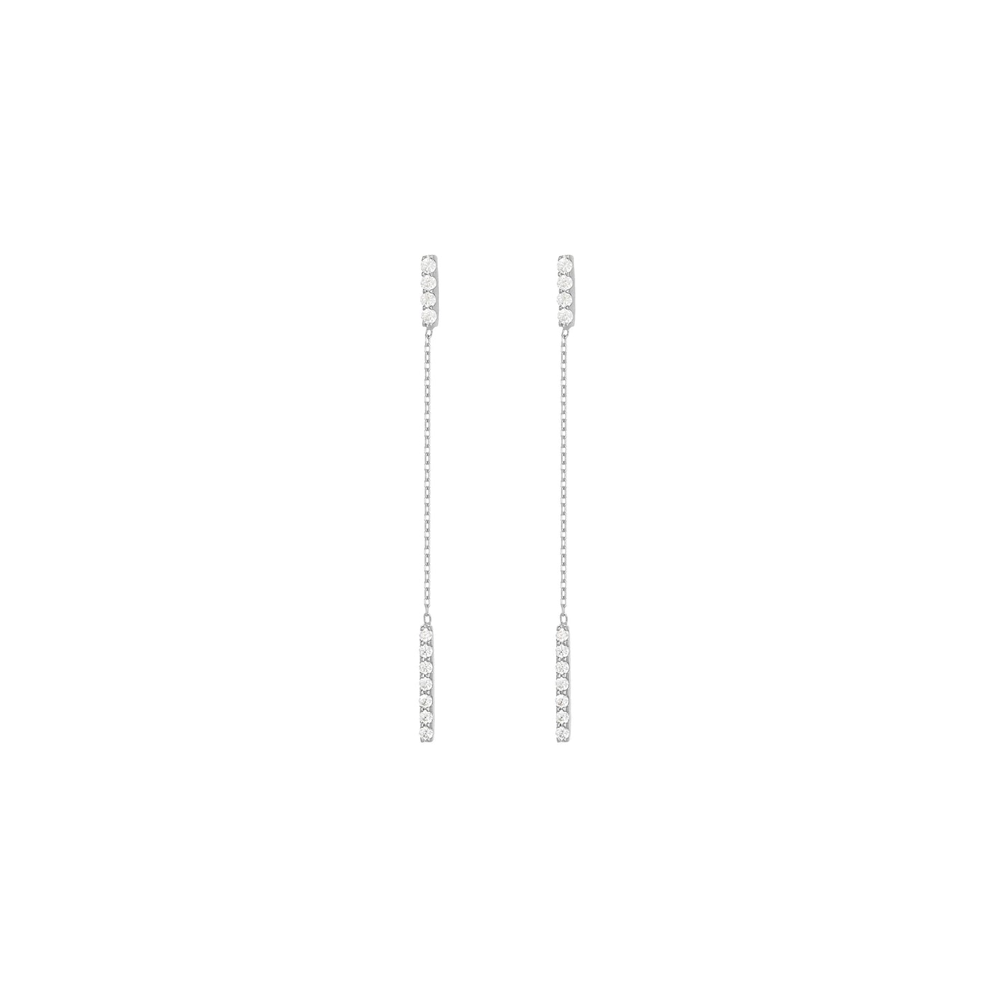 Hanging Bar Earrings White Gold with diamonds