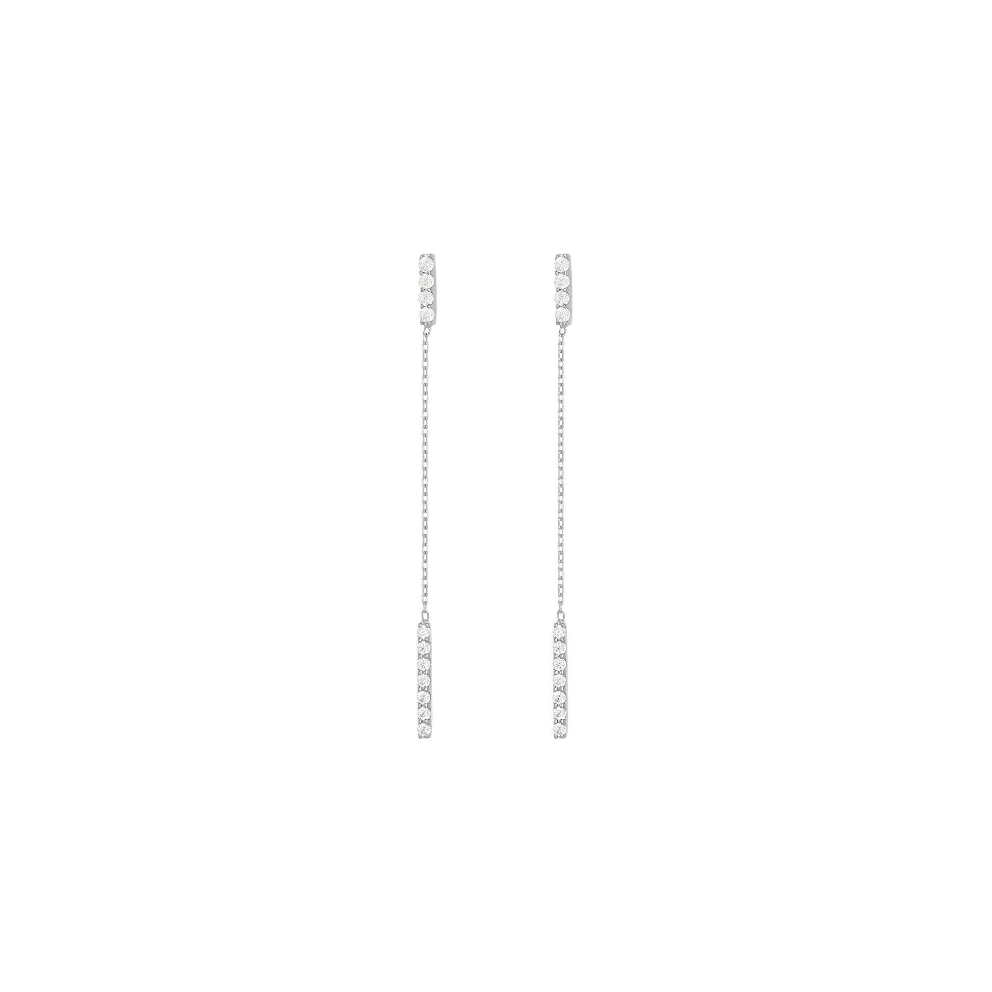 Hanging Bar Earrings White Gold with diamonds