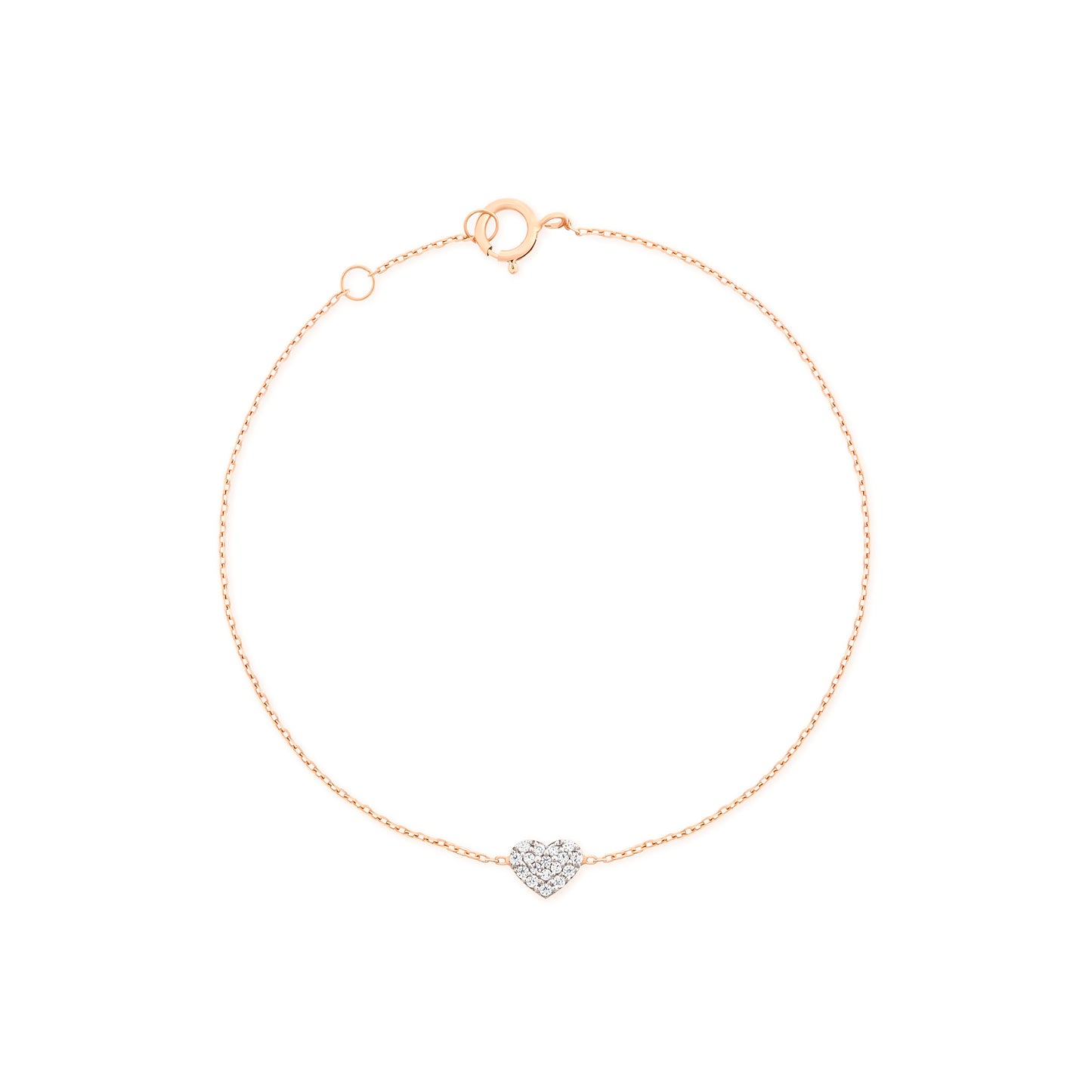 Heart Diamond Bracelet in 18k Rose Gold