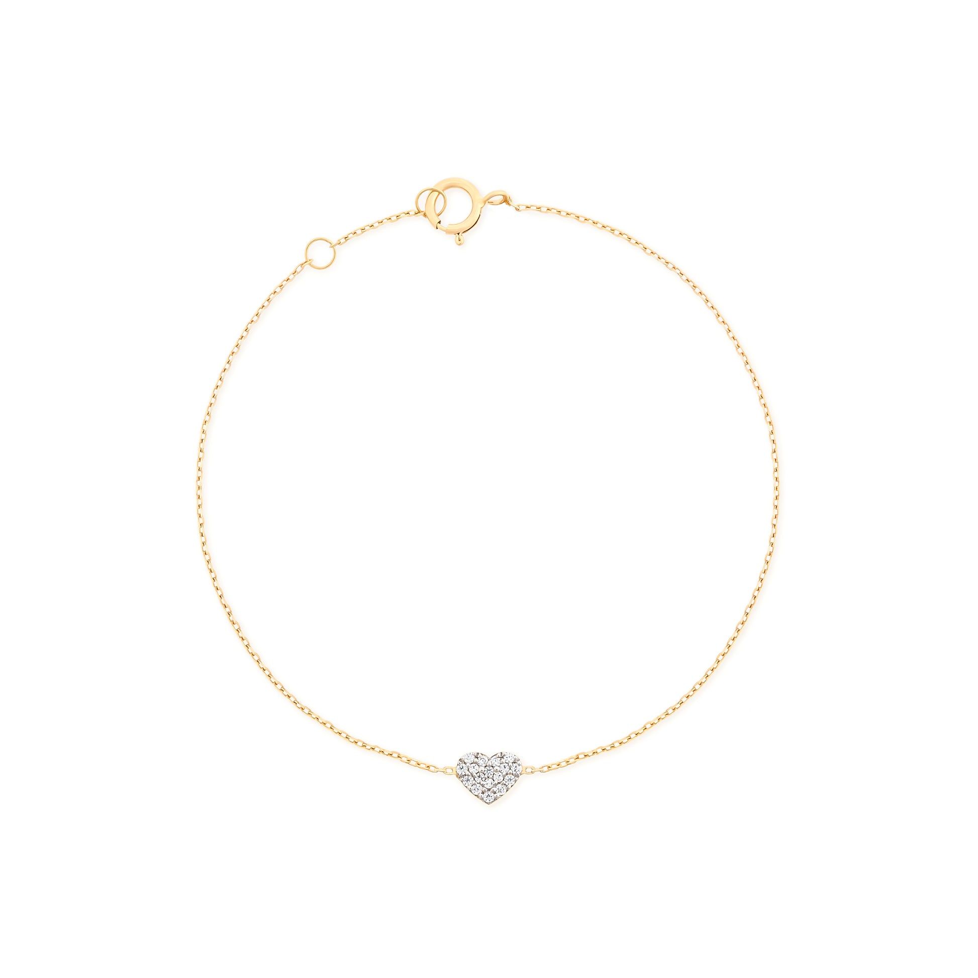 Heart Diamond Bracelet in 18k Yellow Gold