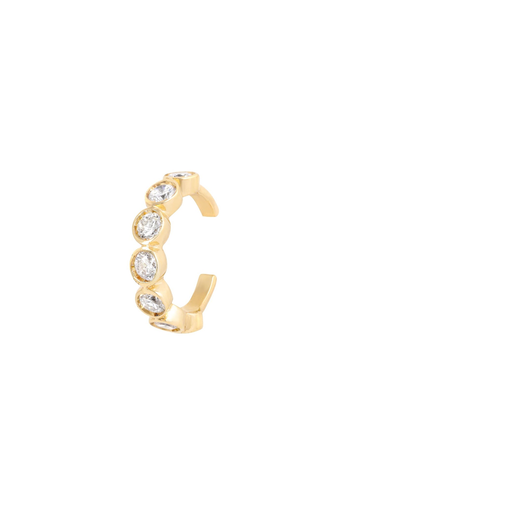 Huggie Earring in 18K Yellow Gold with Diamonds