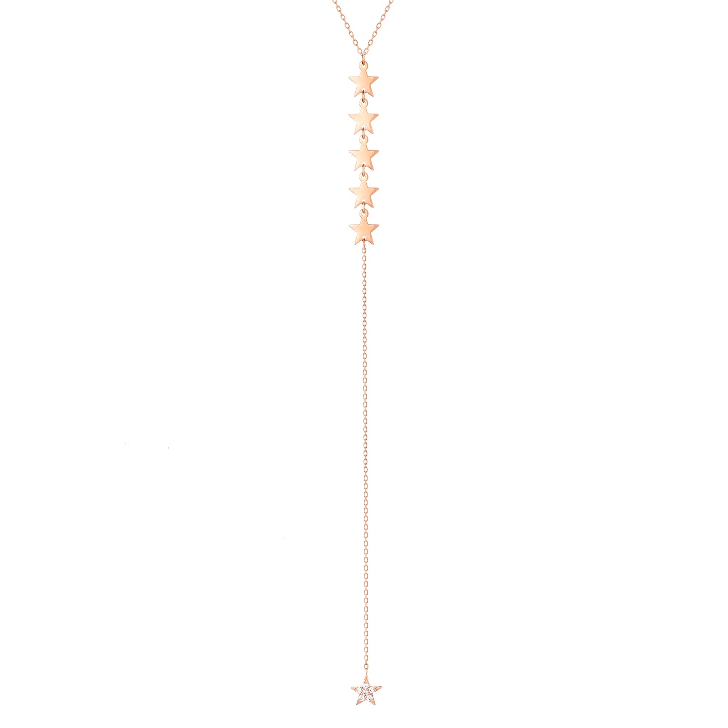 Long Star Necklace 18k Rose gold