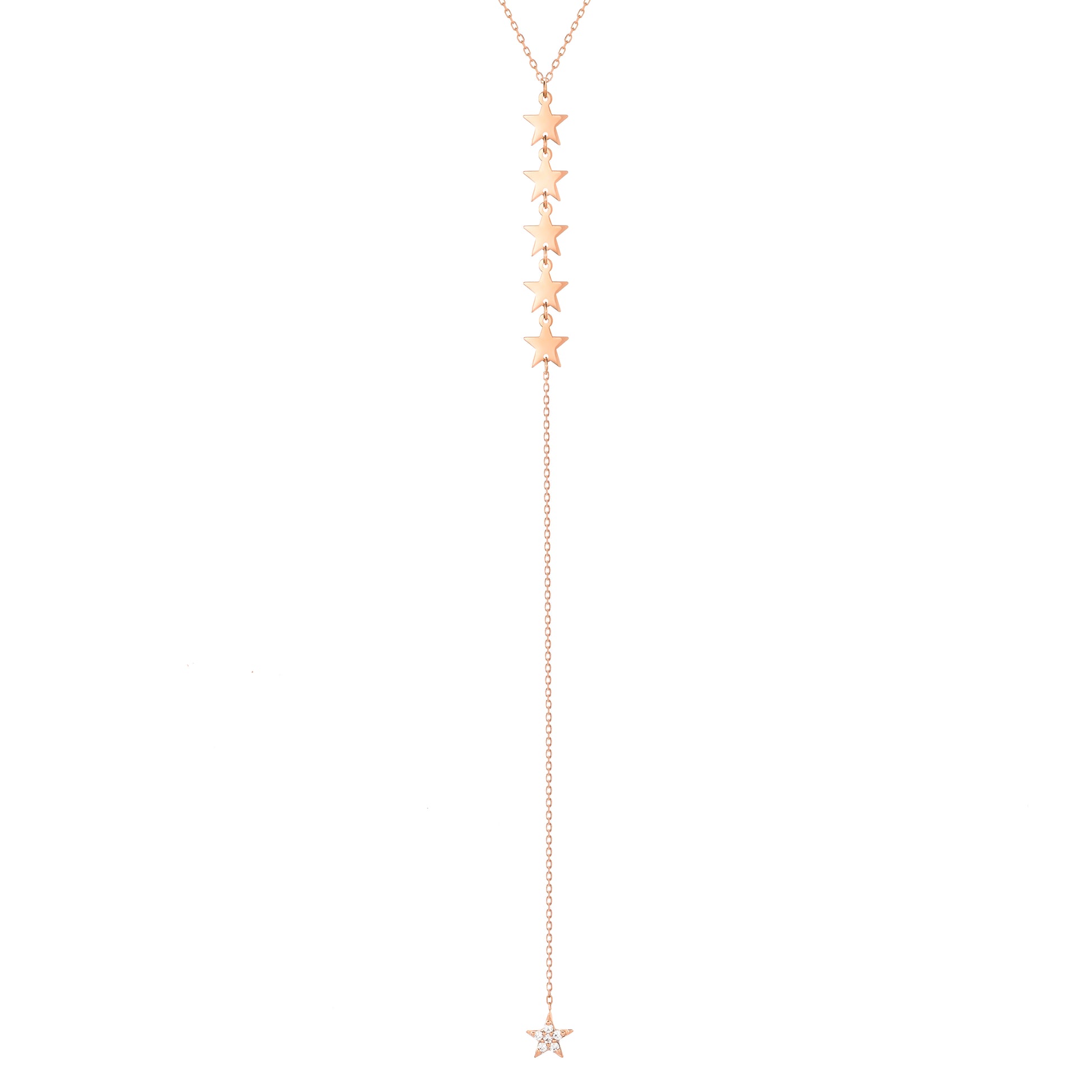 Long Star Necklace 18k Rose gold