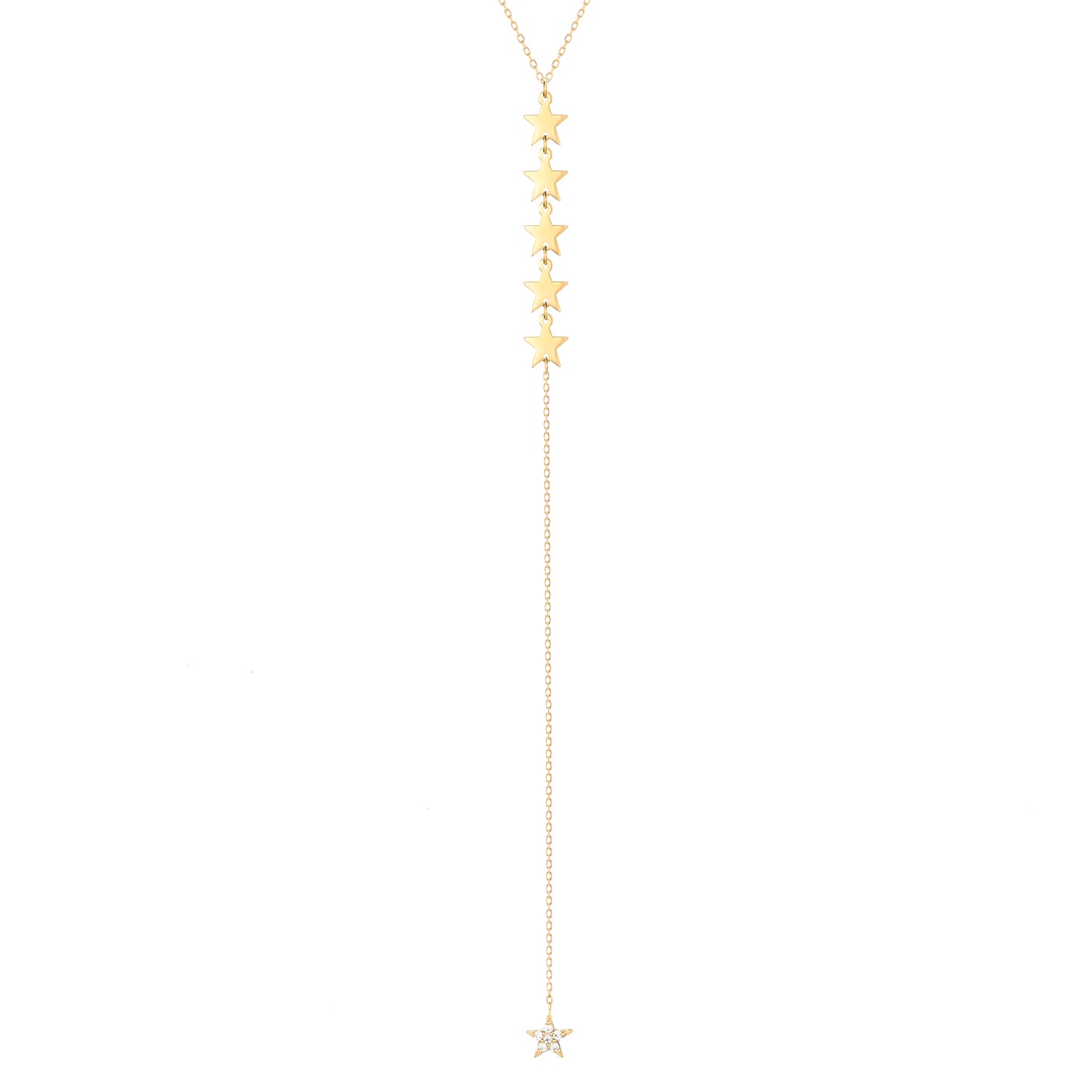 Long Star Necklace 18k Yellow gold