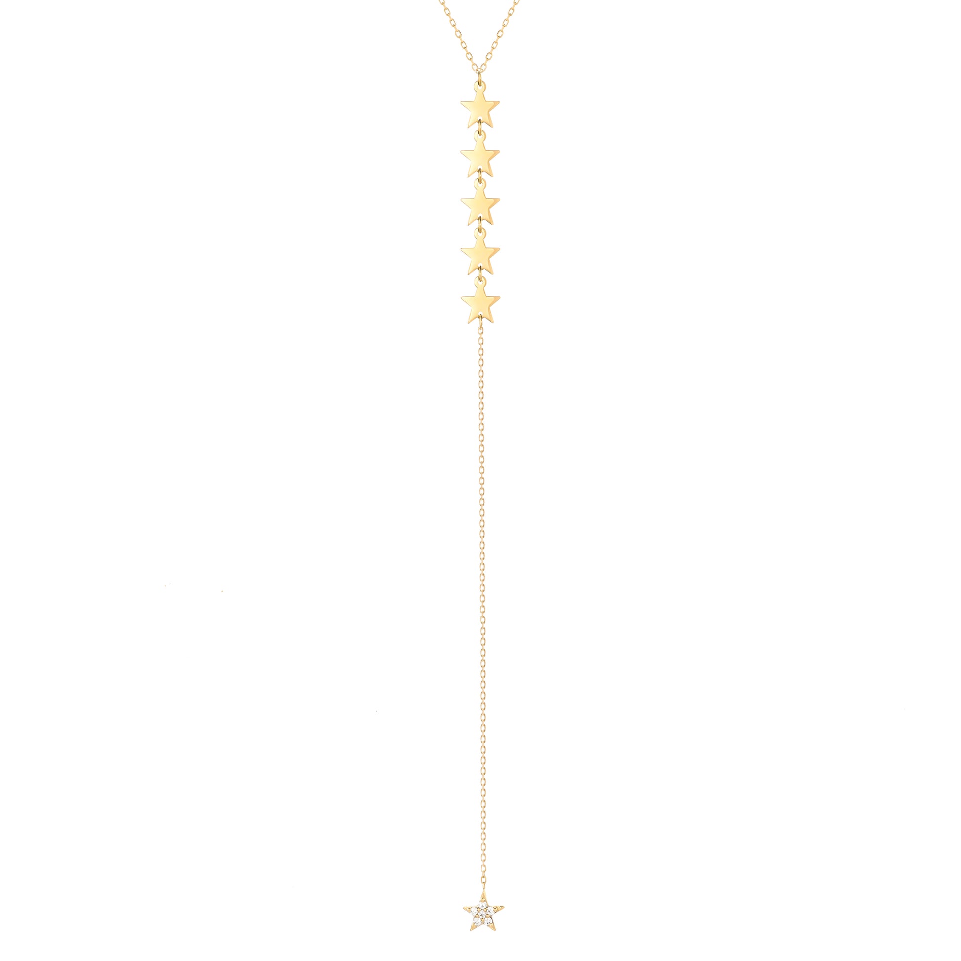 Long Star Necklace 18k Yellow gold