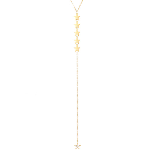 Long Star Necklace 18k Yellow gold