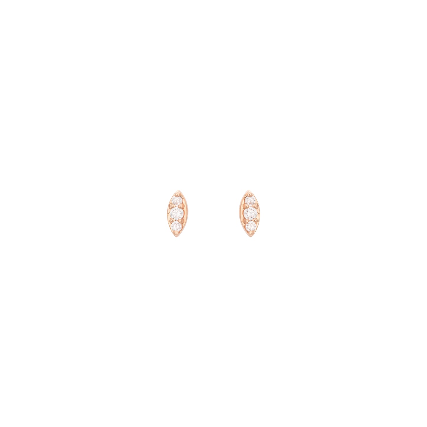 Marquise Studs in 18k rose gold with diamonds