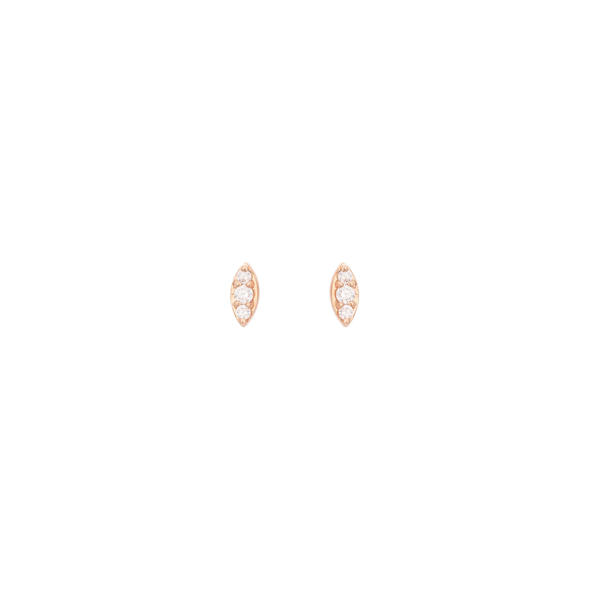 Marquise Studs in 18k rose gold with diamonds