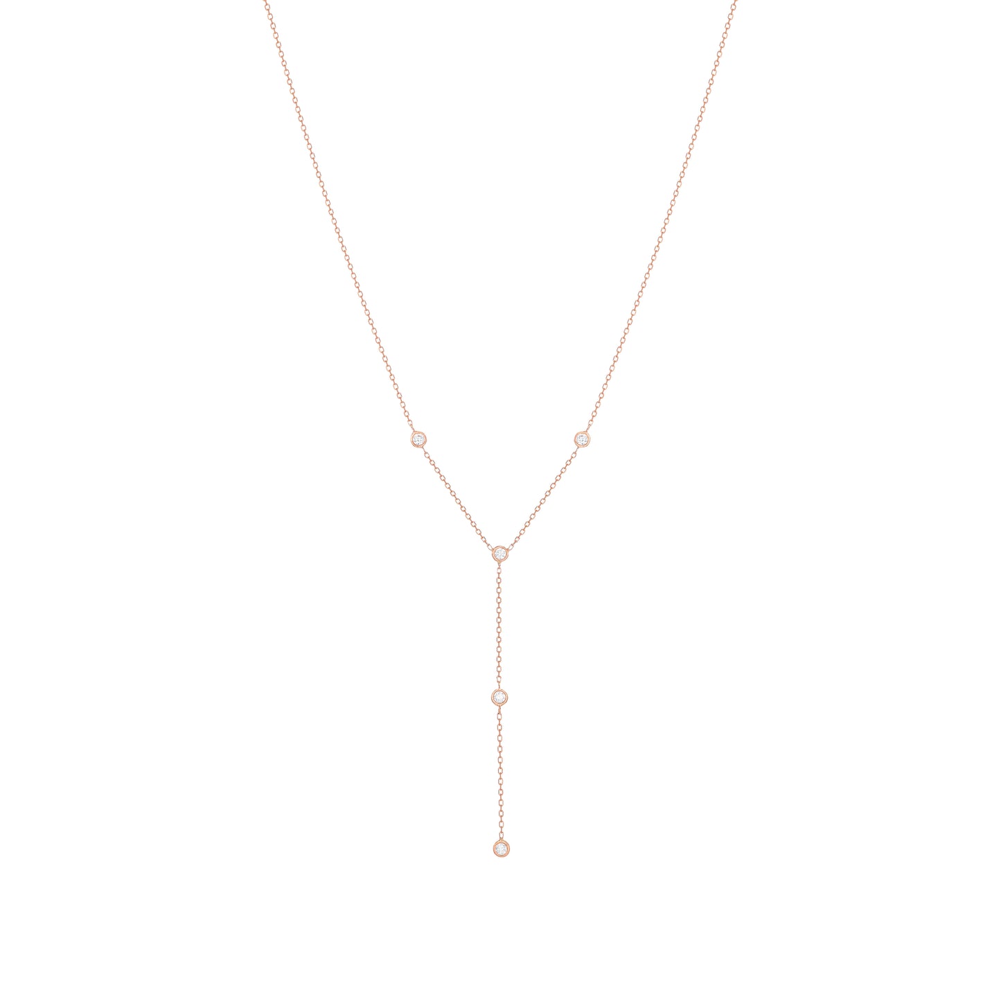 Mini Diamond Round Necklace 18k Rose Gold