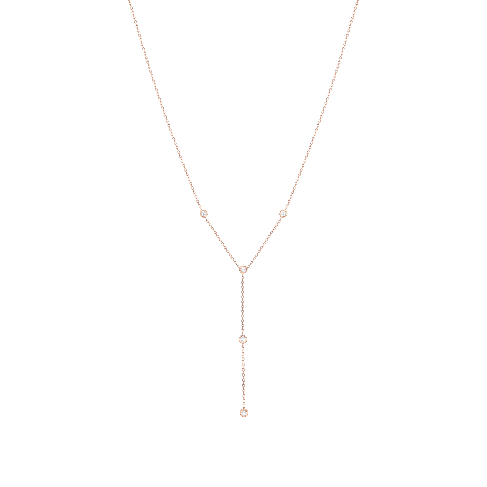 Mini Diamond Round Necklace 18k Rose Gold