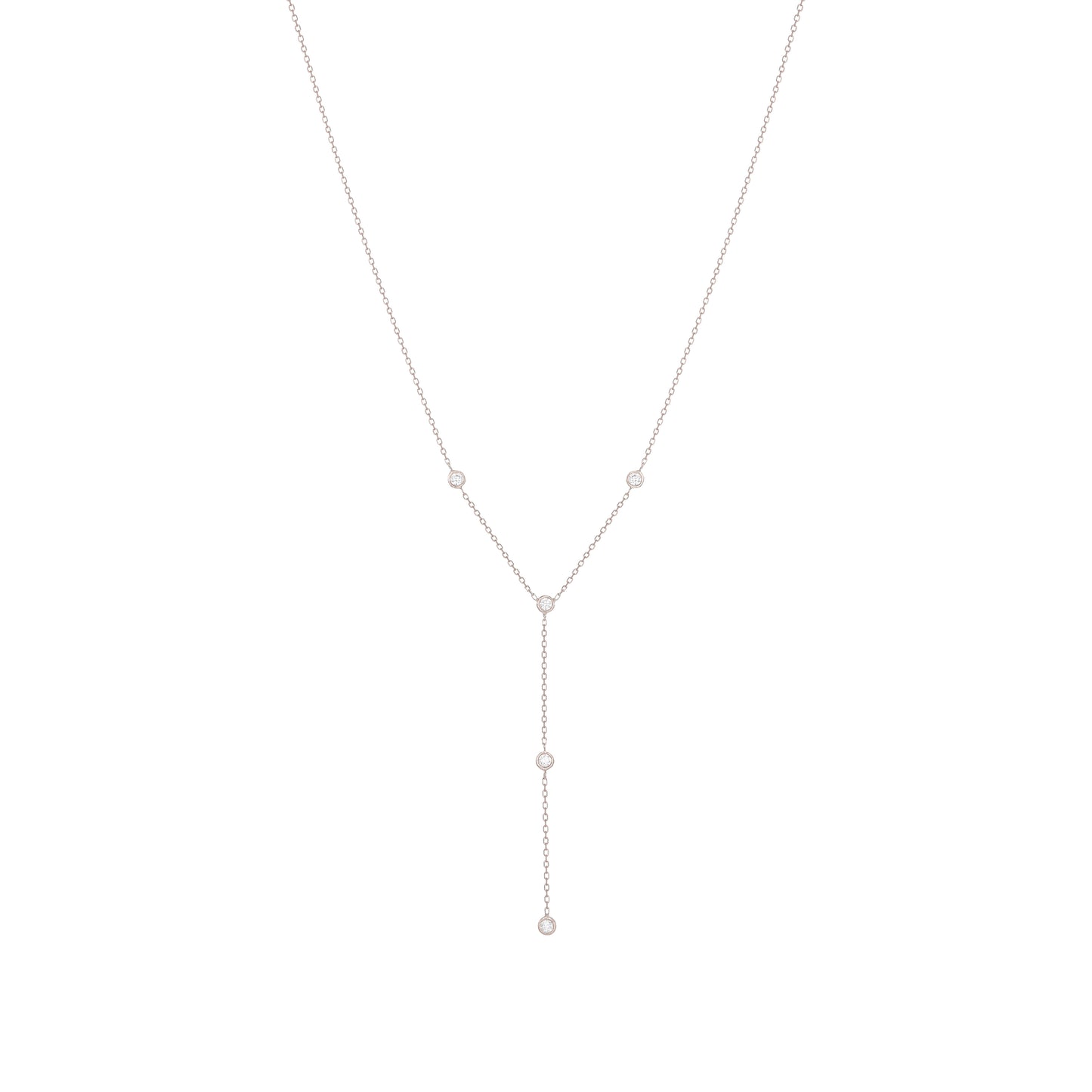 Mini Diamond Round Necklace 18k White Gold