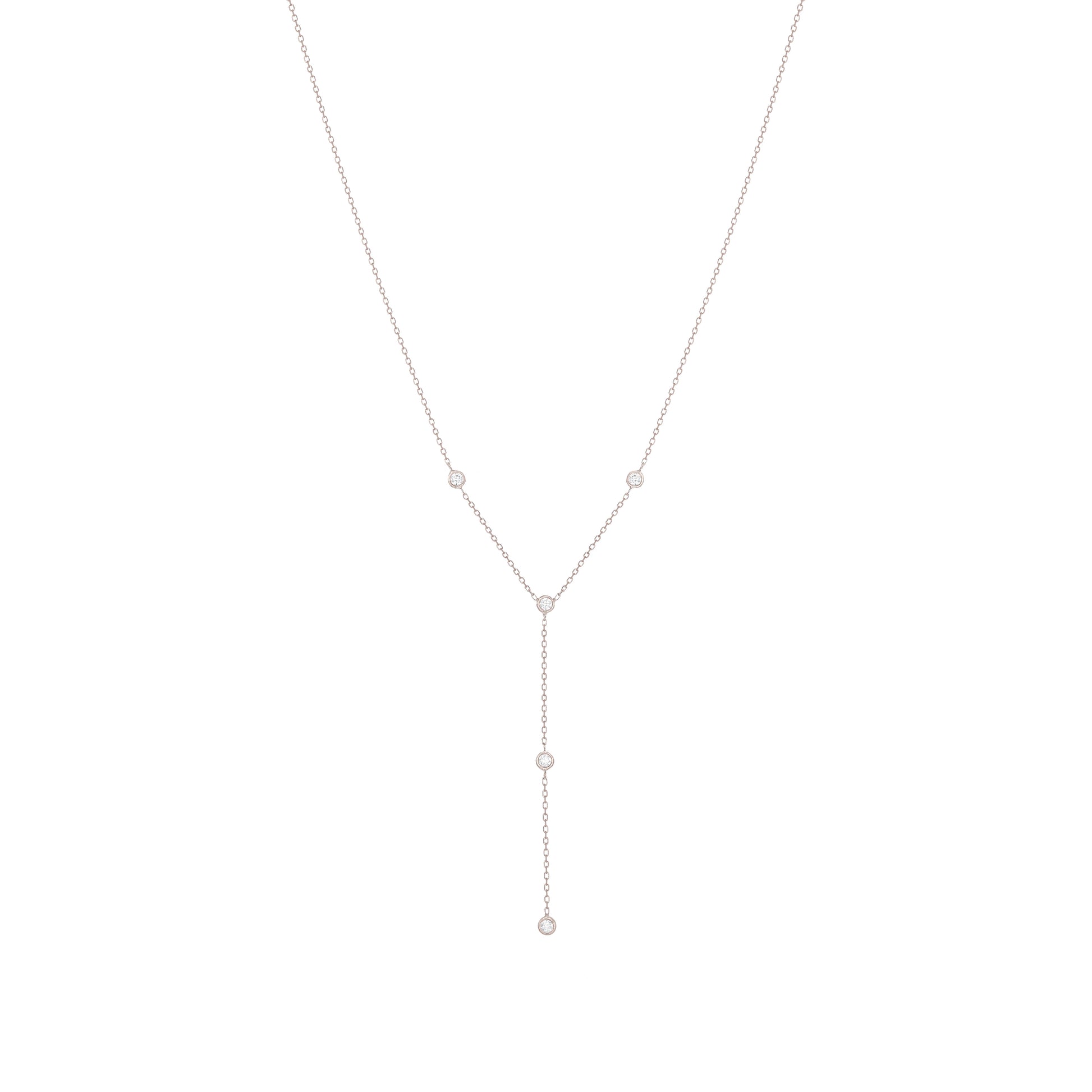 Mini Diamond Round Necklace 18k White Gold