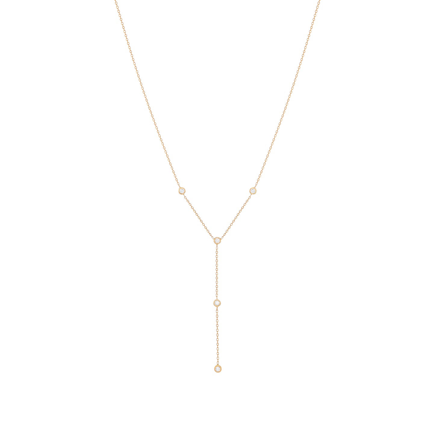 Mini Diamond Round Necklace 18k Yellow Gold