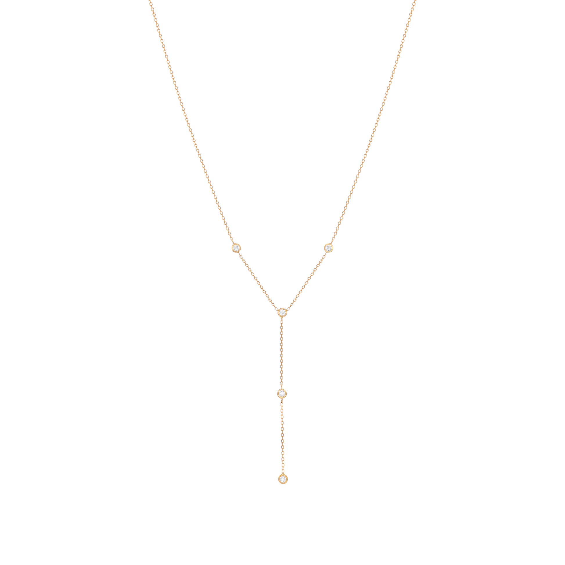 Mini Diamond Round Necklace 18k Yellow Gold