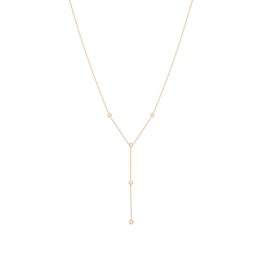 Mini Diamond Round Necklace 18k Yellow Gold