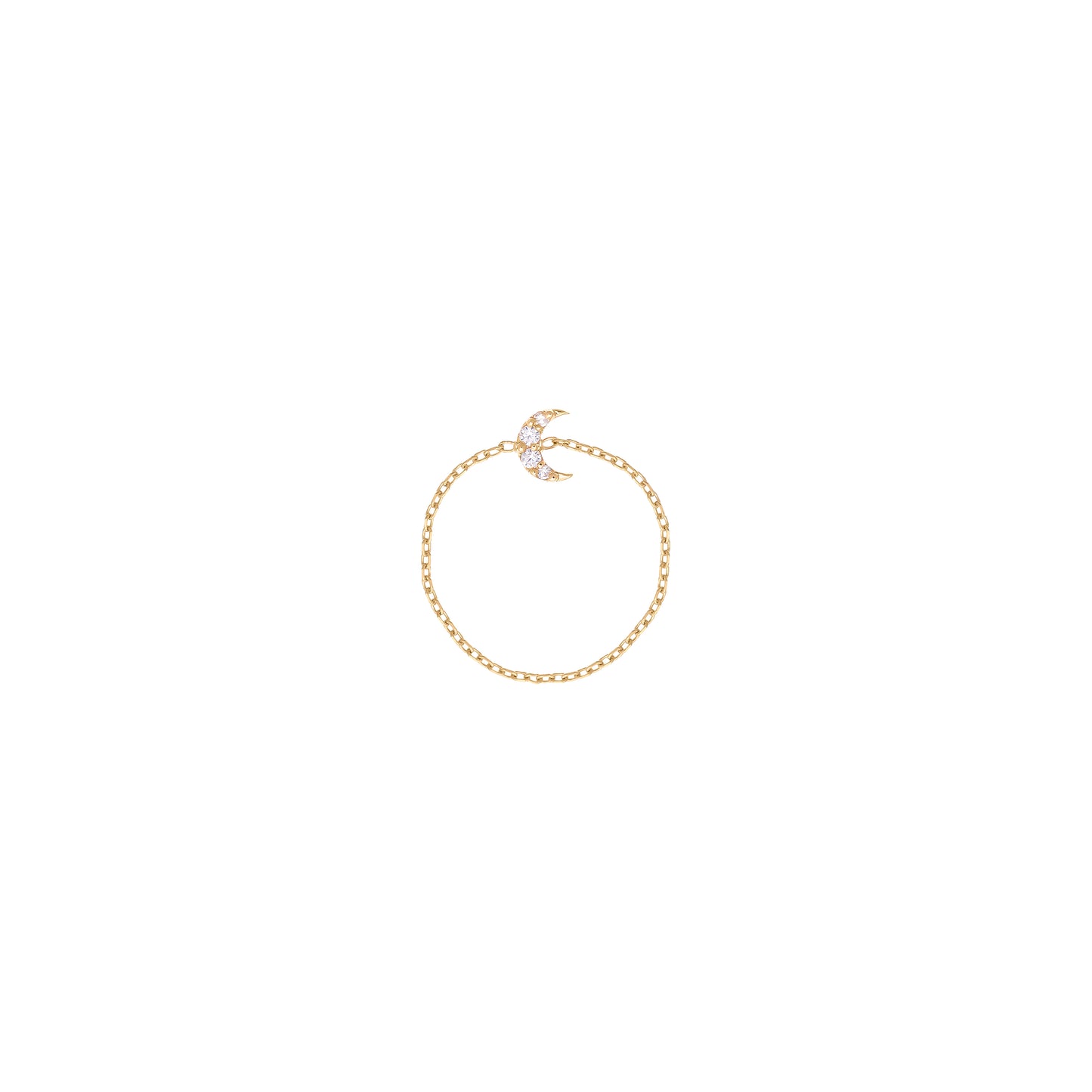 Moon Chain Ring in 18k Yellow Gold