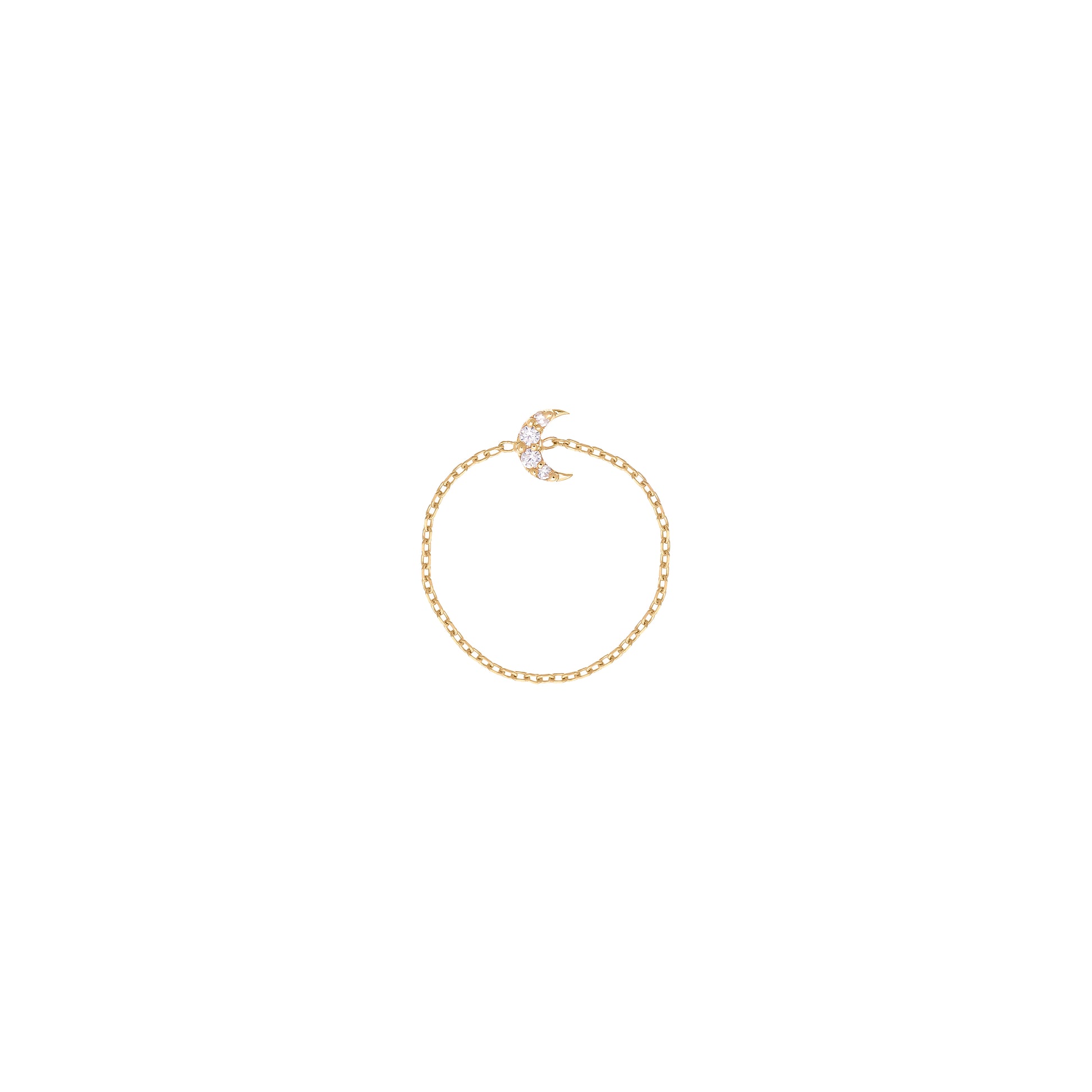 Moon Chain Ring in 18k Yellow Gold