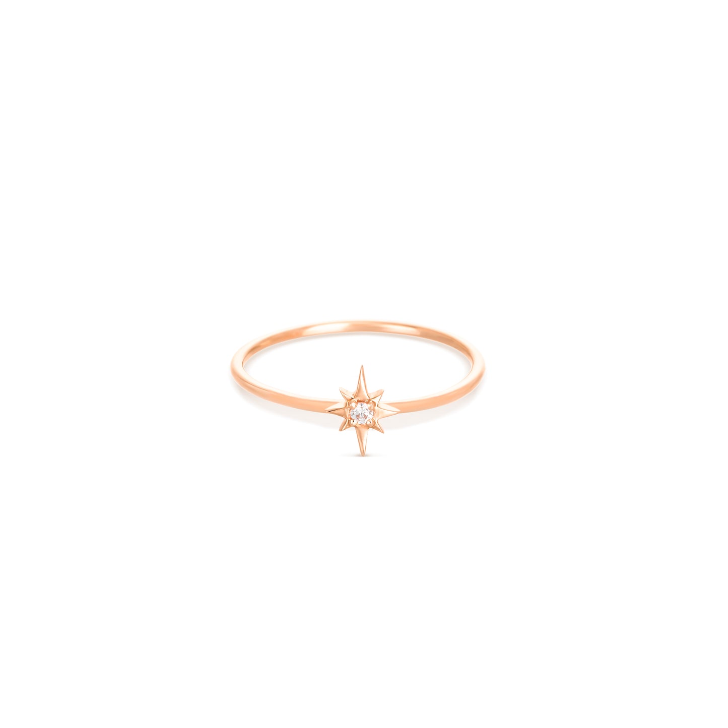 North Star Diamond Ring Rose Gold