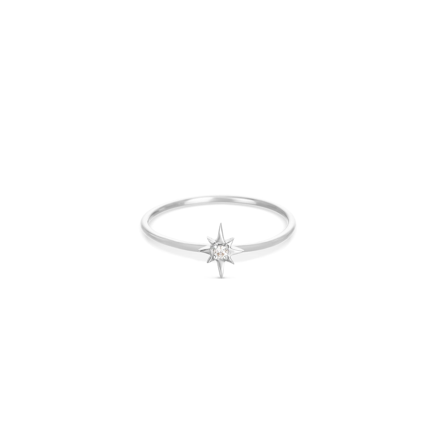 North Star Diamond Ring White Gold