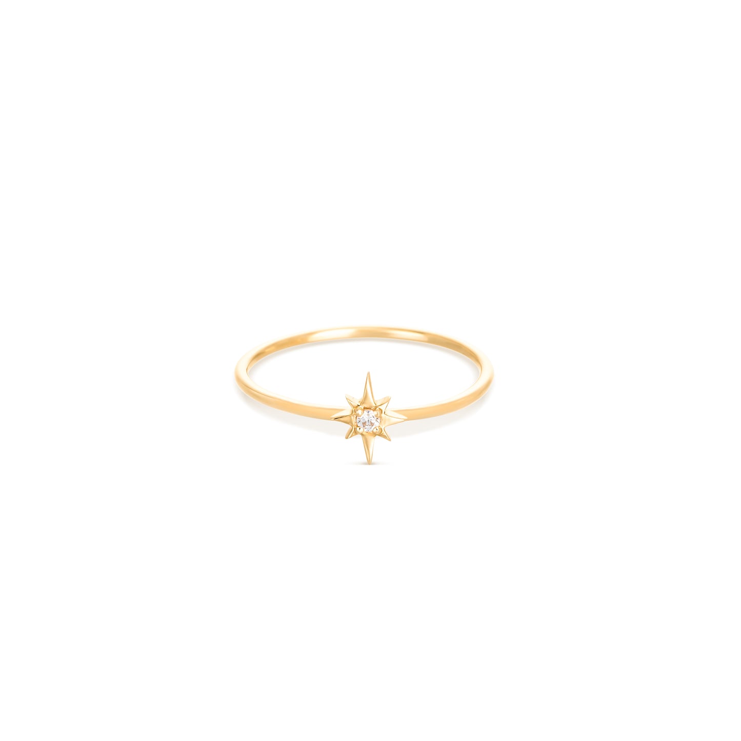 North Star Diamond Ring Yellow Gold