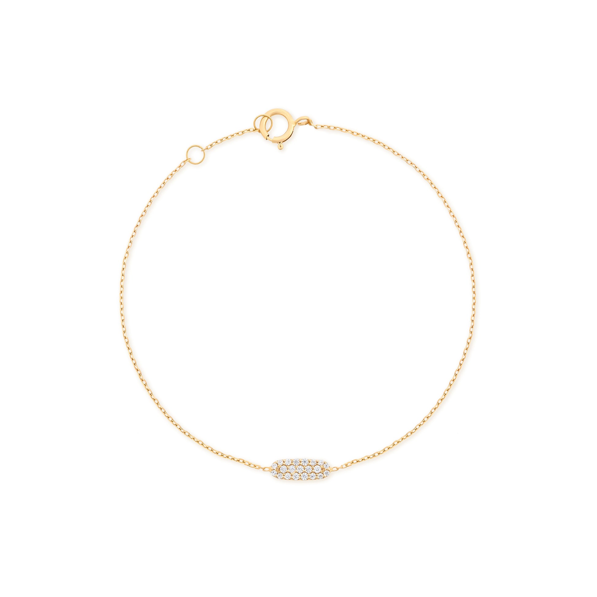 Oval Pave Diamond Bracelet in 18K Yellow Gold Fine Jewelry