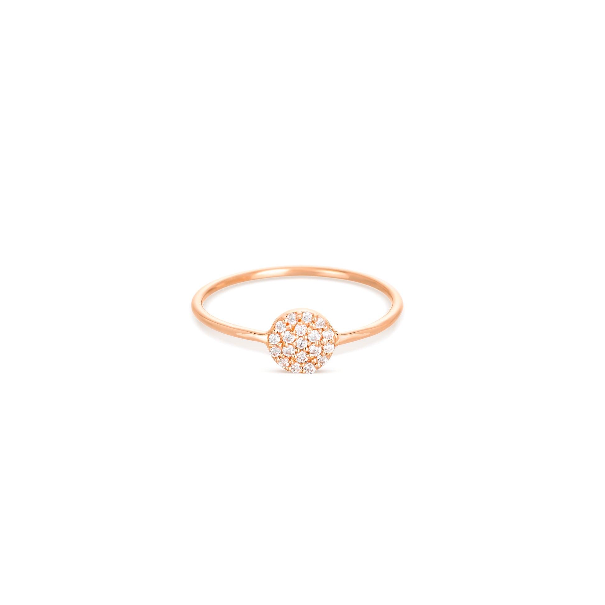 Pave Diamond Ring 18k Rose Gold