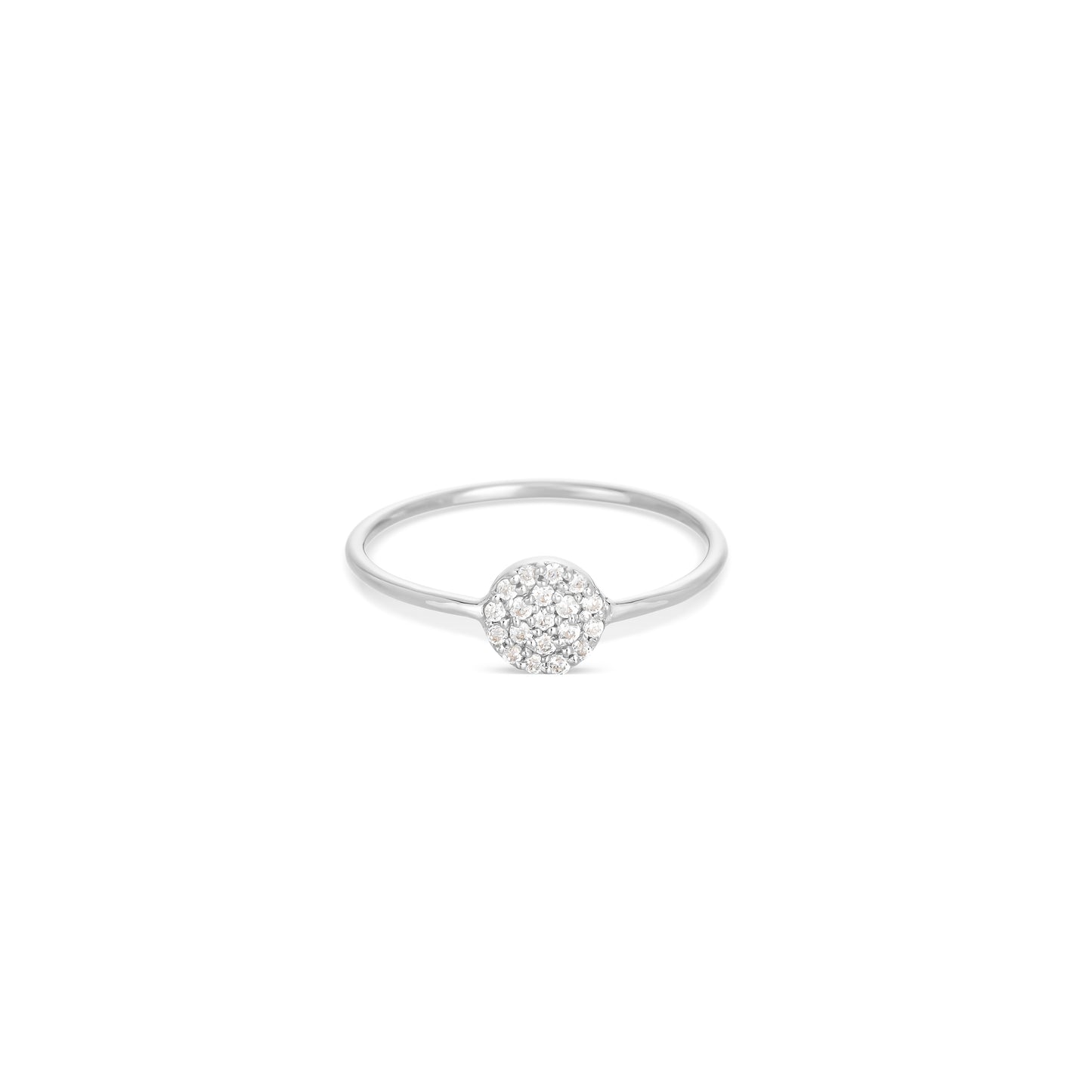 Pave Diamond Ring 18k White Gold