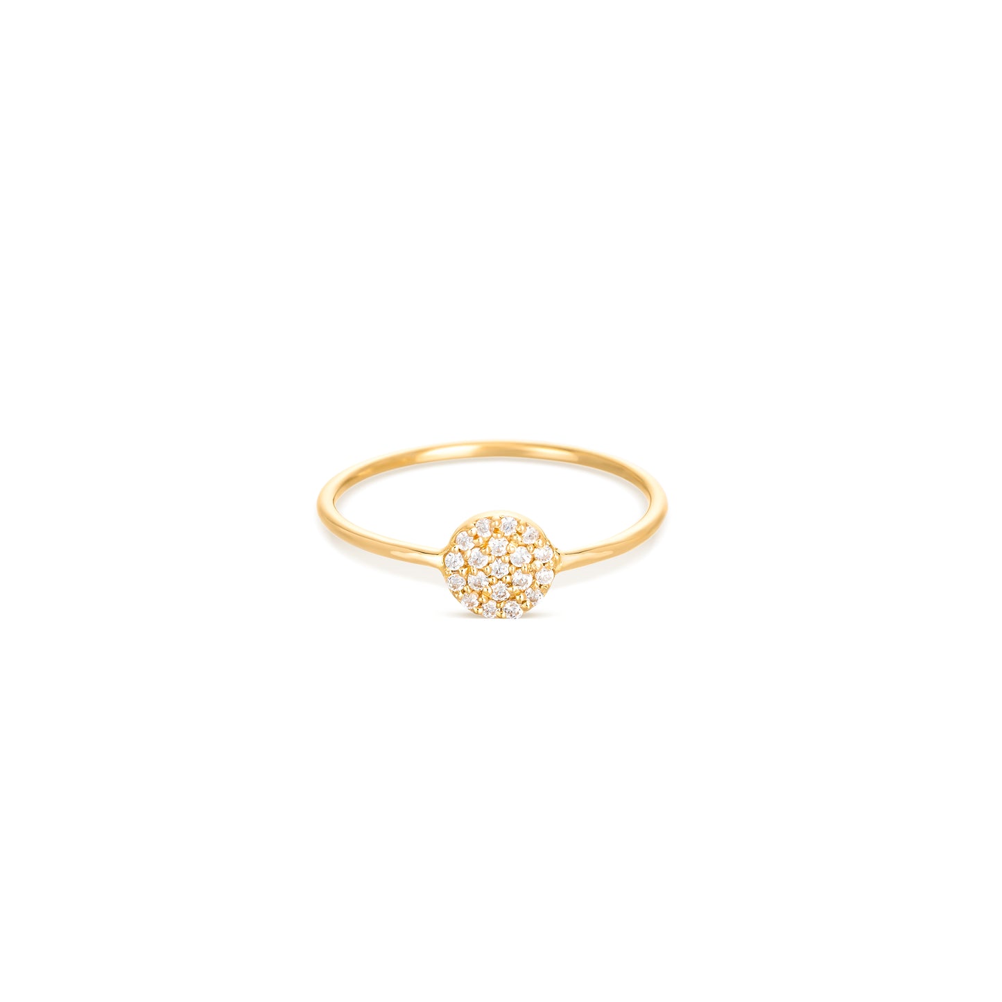 Pave Diamond Ring 18k Yellow Gold