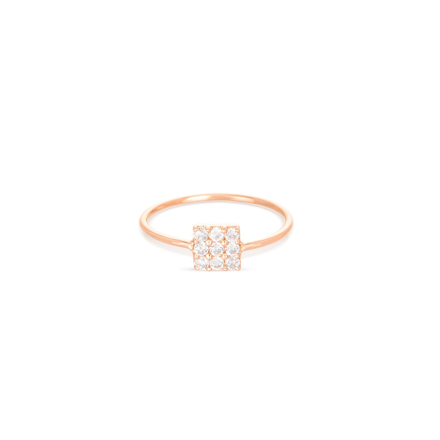 Pave Square Ring