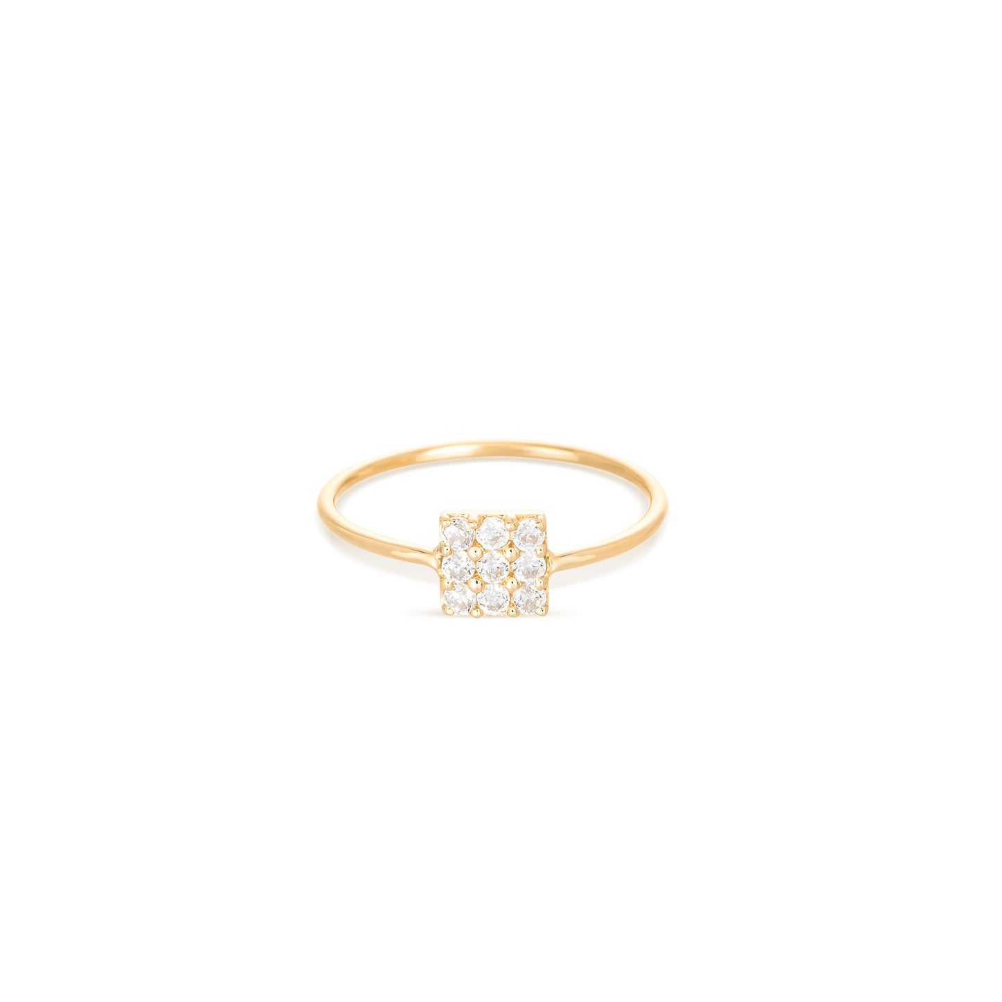 Pave Square Ring